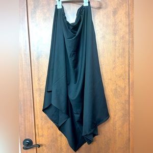 Asymmetrical midi black skirt